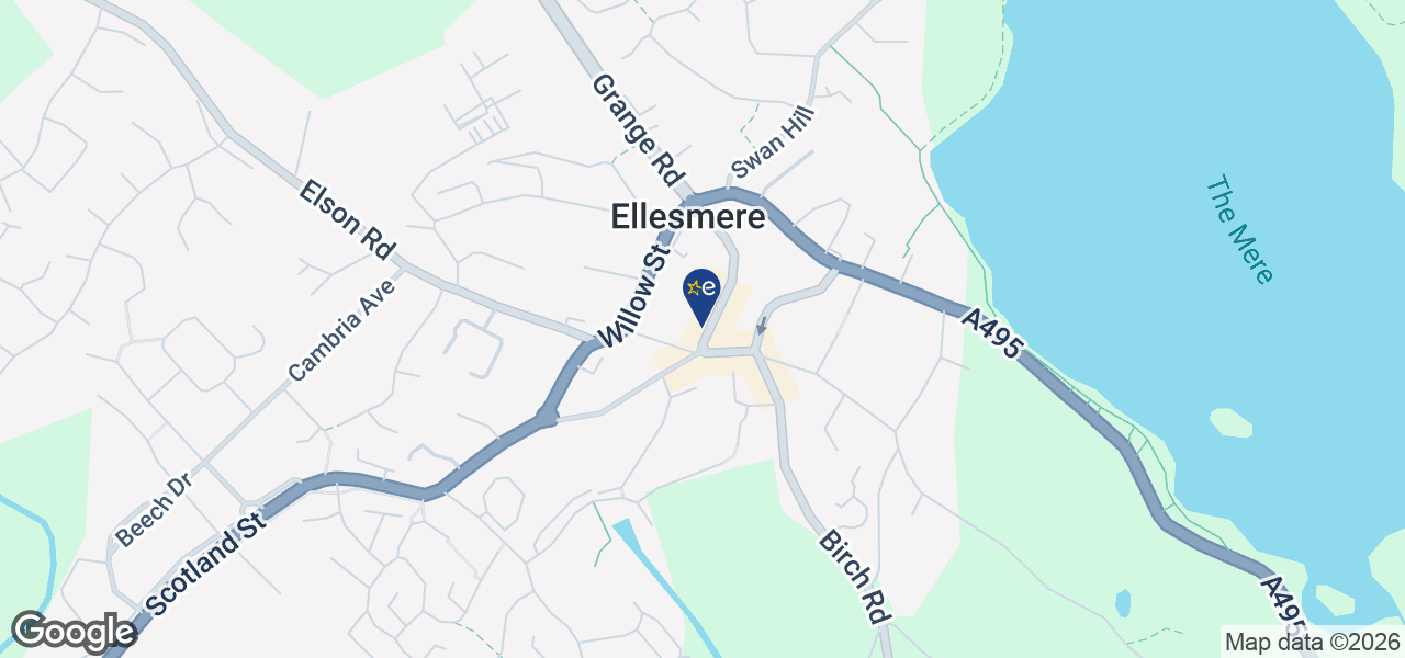 Map showing location of Barlows Electrical Ellesmere