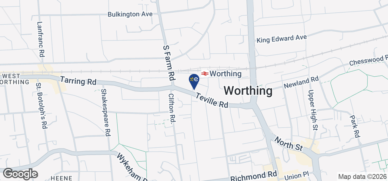 Map showing location of Carters - Worthing