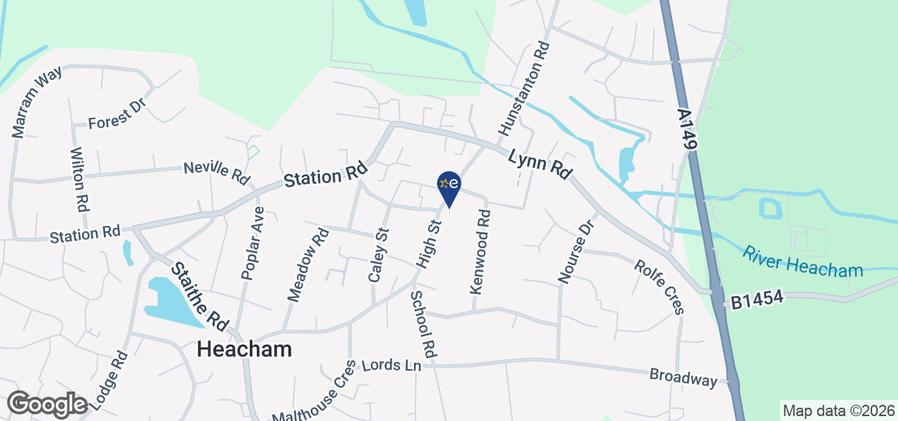Map showing location of Cooper & Elms - Heacham