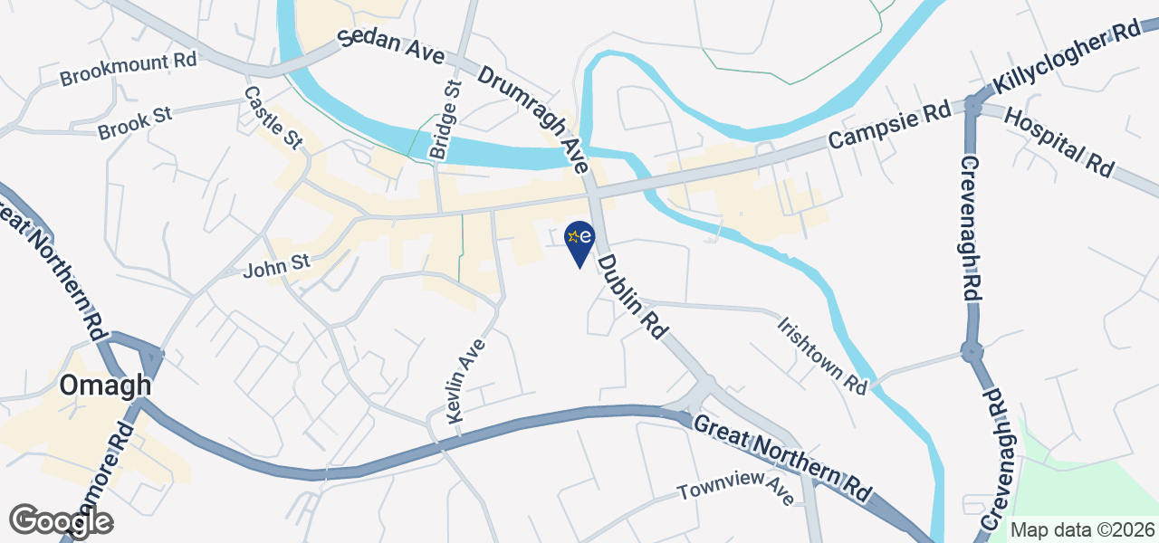 Map showing location of DAC Appliances- Omagh