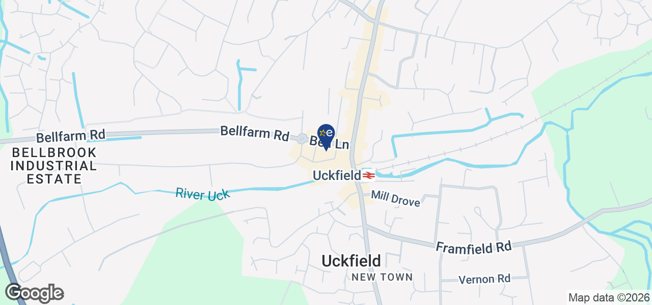 Map showing location of DB Domestics – Uckfield 