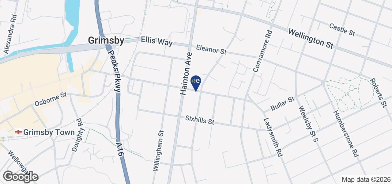 Map showing location of David Bury- Grimsby