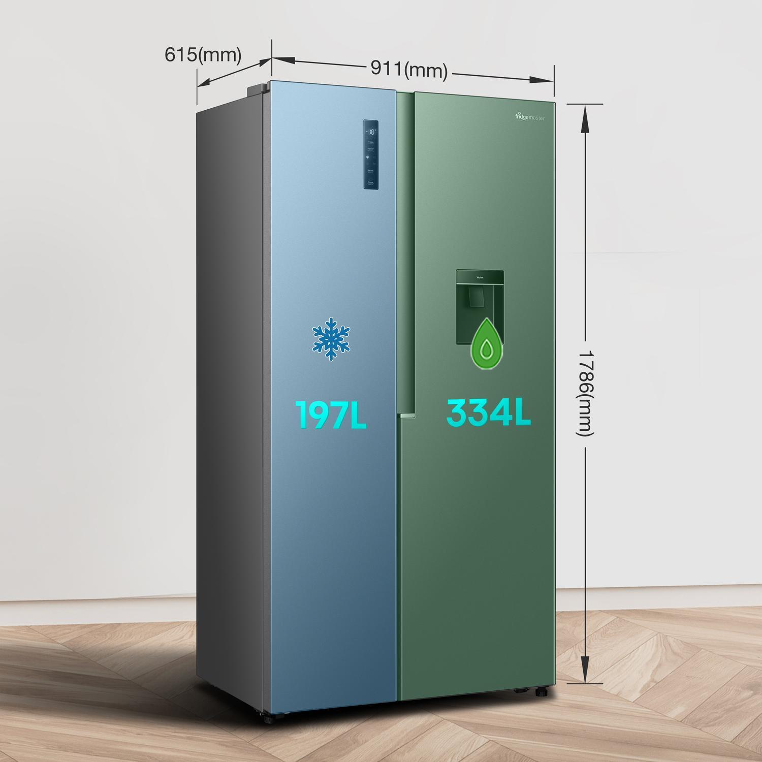Fridgemaster MS91558DES 541L 60/40 Silver Fridge Freezer
