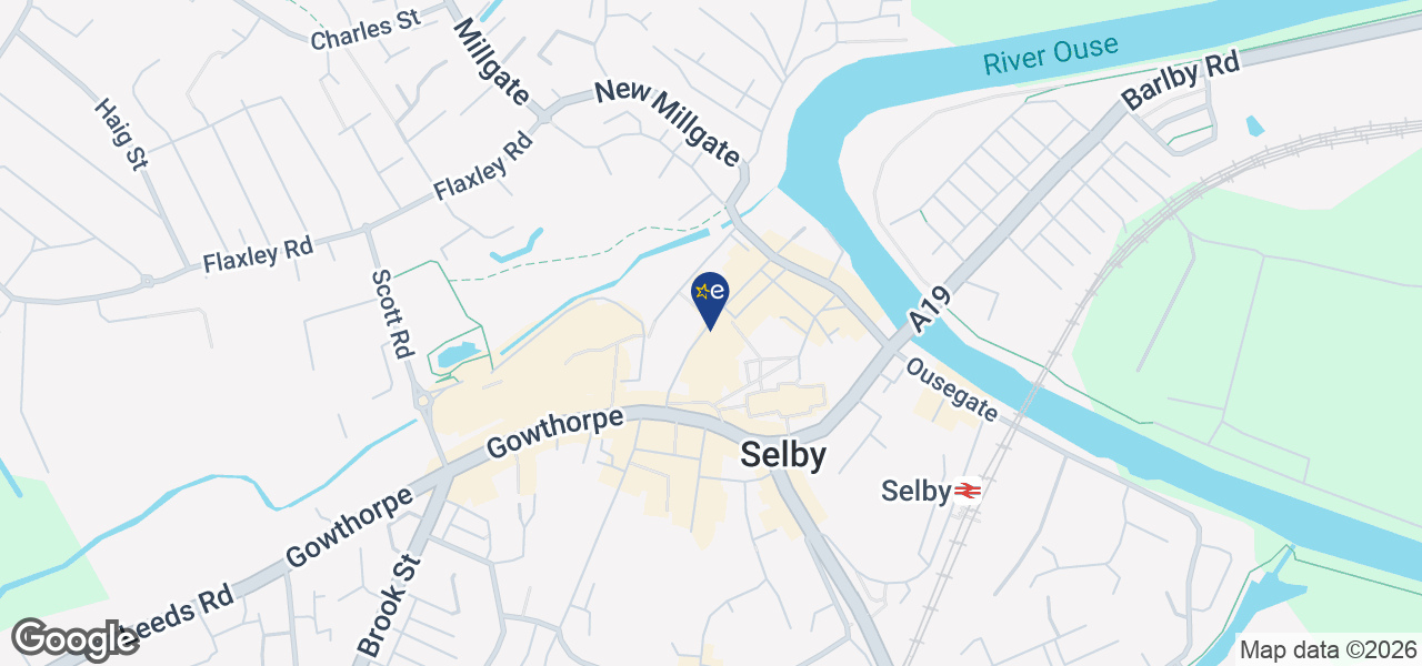 Map showing location of Gotchs Electrical Store – Selby