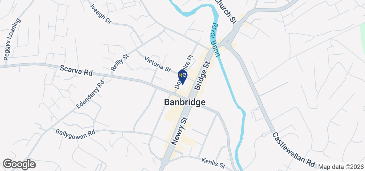 Map showing location of Lunneys Electrical - Banbridge