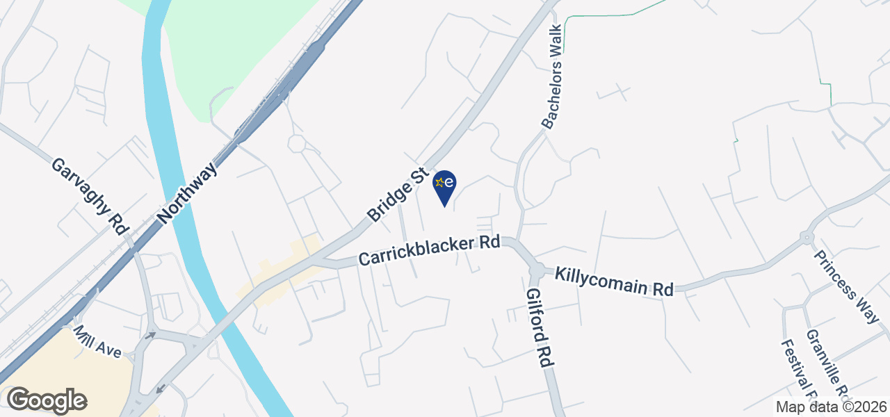 Map showing location of Lunneys Electrical - Portadown