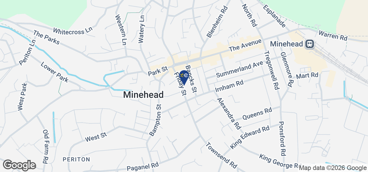 Map showing location of Minehead Radio Ltd
