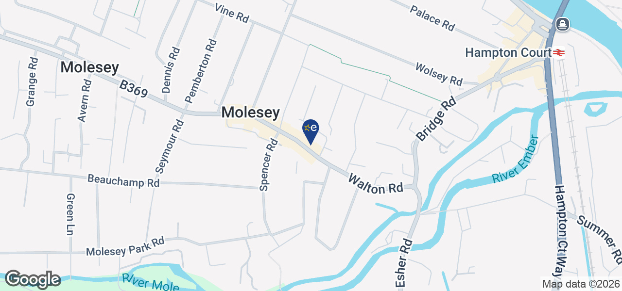 Map showing location of Molesey Refrigeration Centre