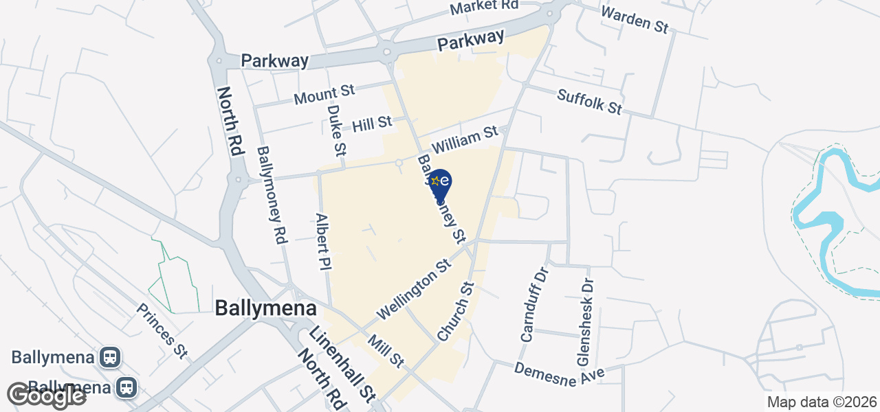 Map showing location of Moore Electric (Ballymena) Ltd
