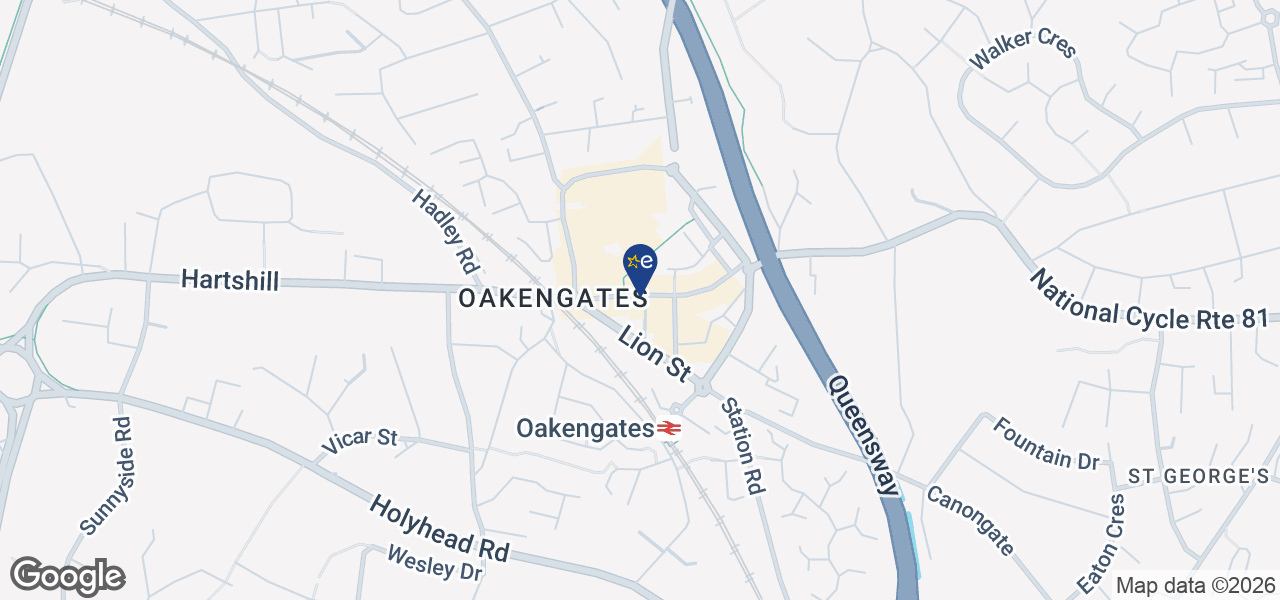 Map showing location of Power Point Stores Ltd - Oakengates