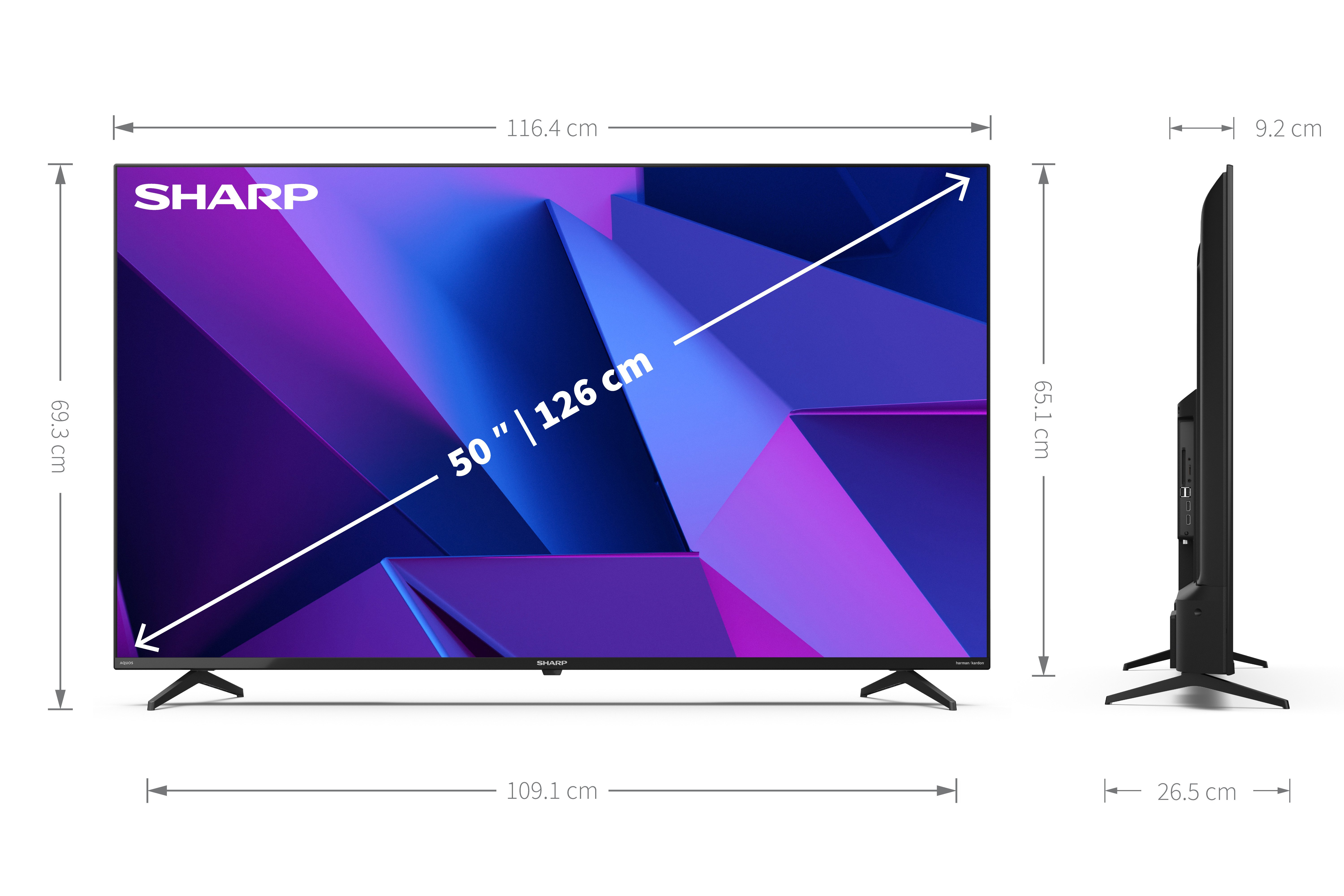 Sharp 4T-C50FN2KL2AB 50” 4K UHD Frameless Smart TV