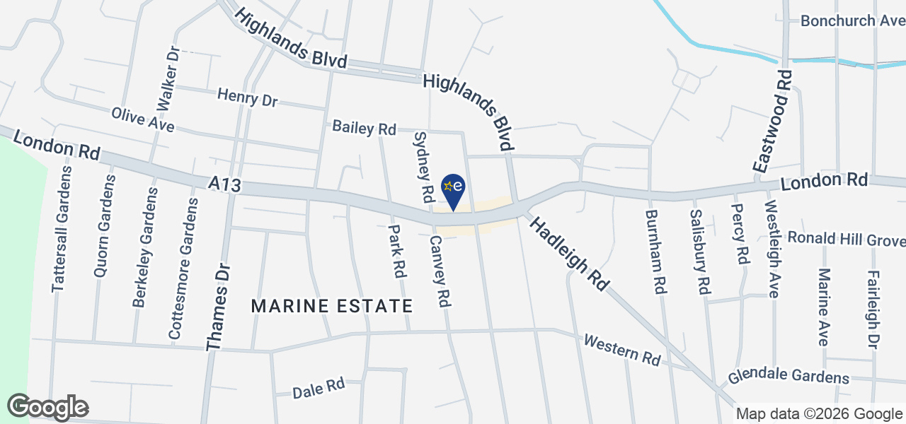 Map showing location of Thames View Television