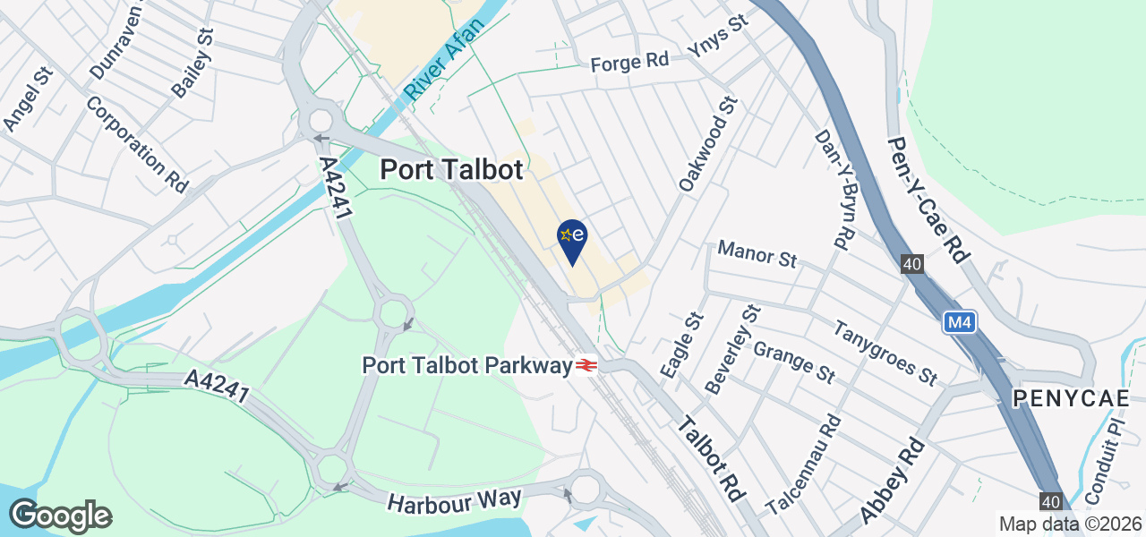 Map showing location of V J Bailey - Port Talbot