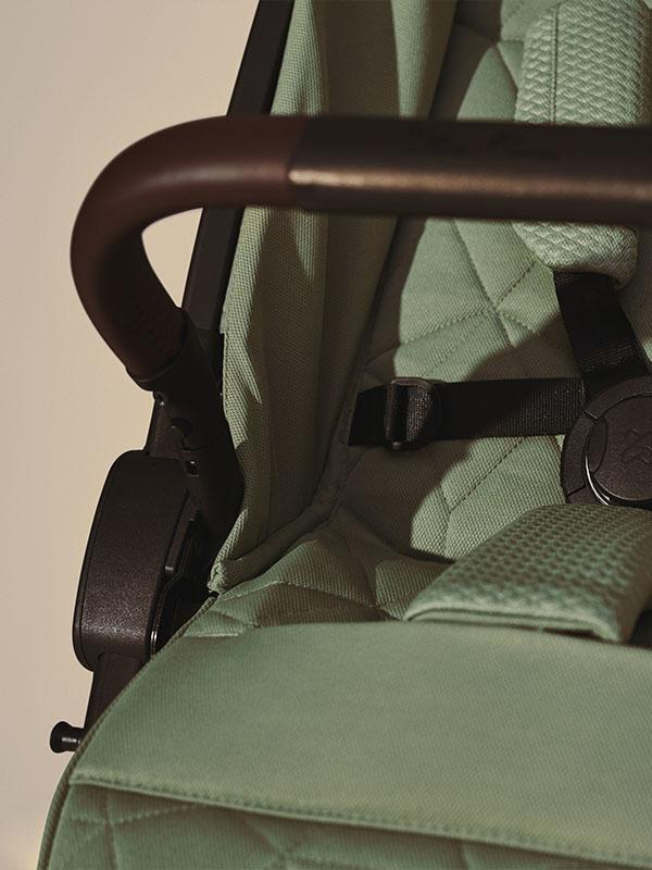 close up image of a pushchair