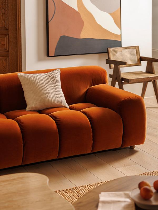 barker and stonehouse orange sofa