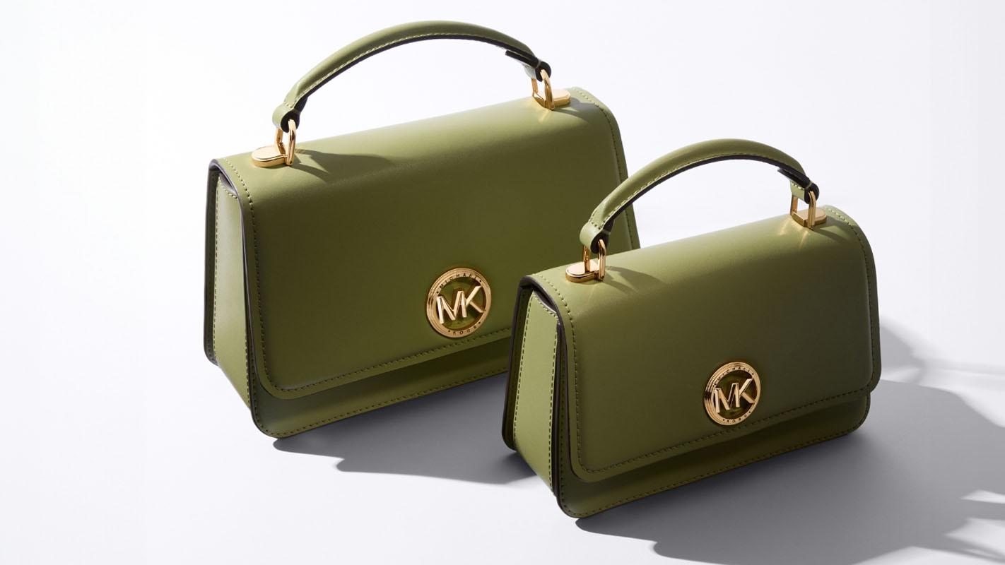 two green handbags