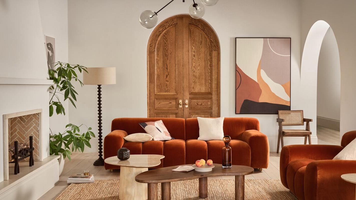 orange sofa