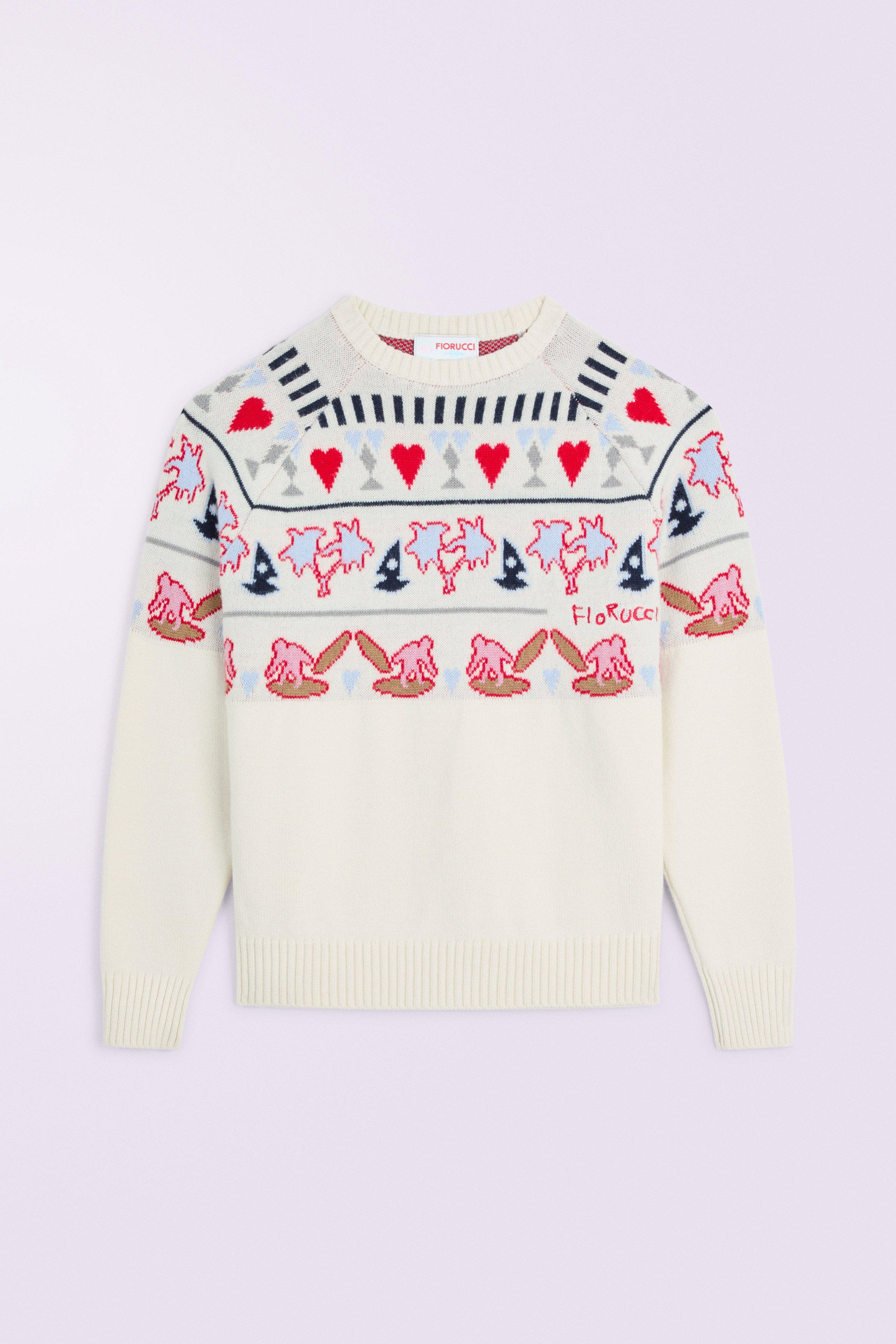 Tropical Fair Isle Jumper in Cream.