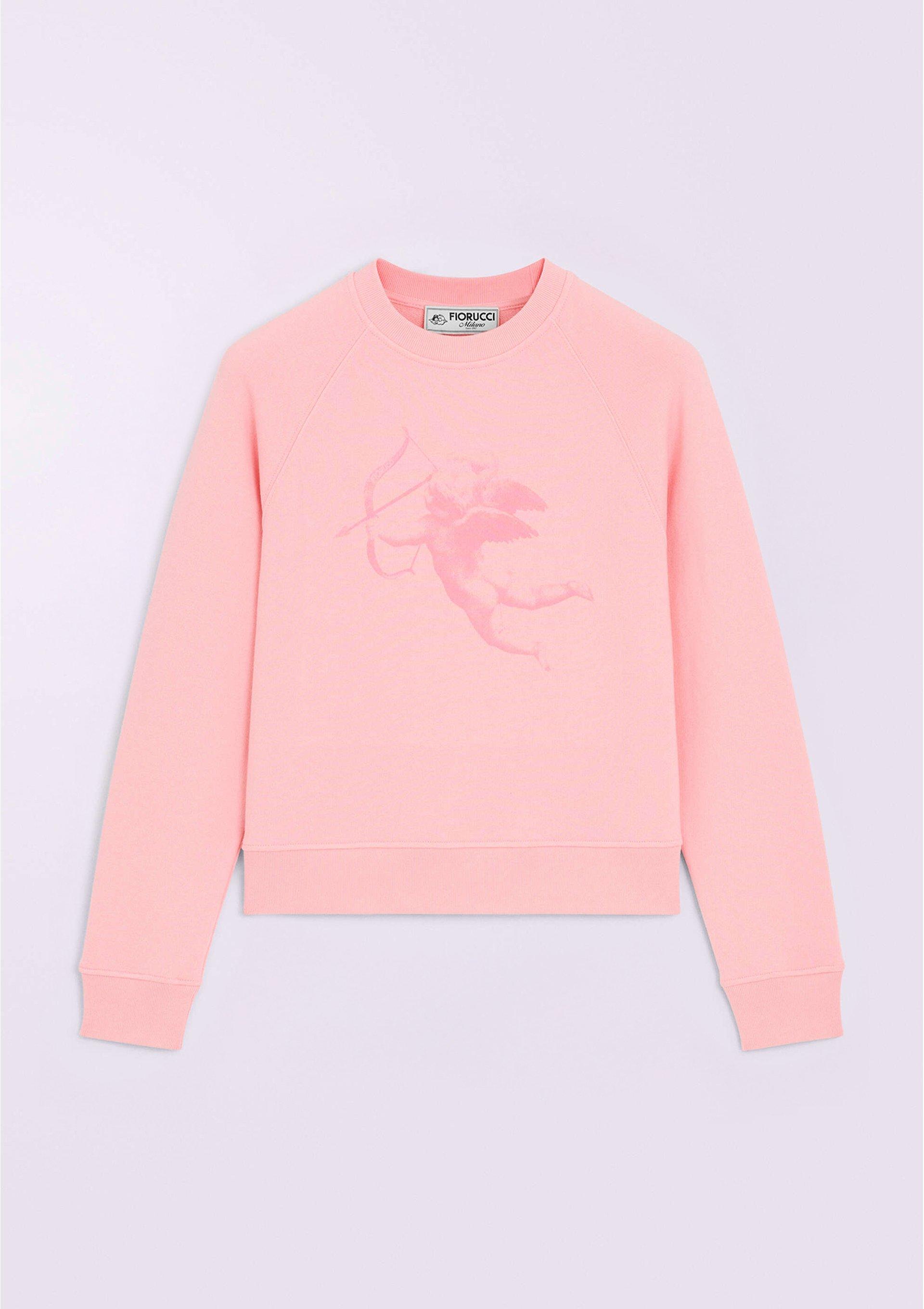 Cupid Graphic Sweatshirt in pink.