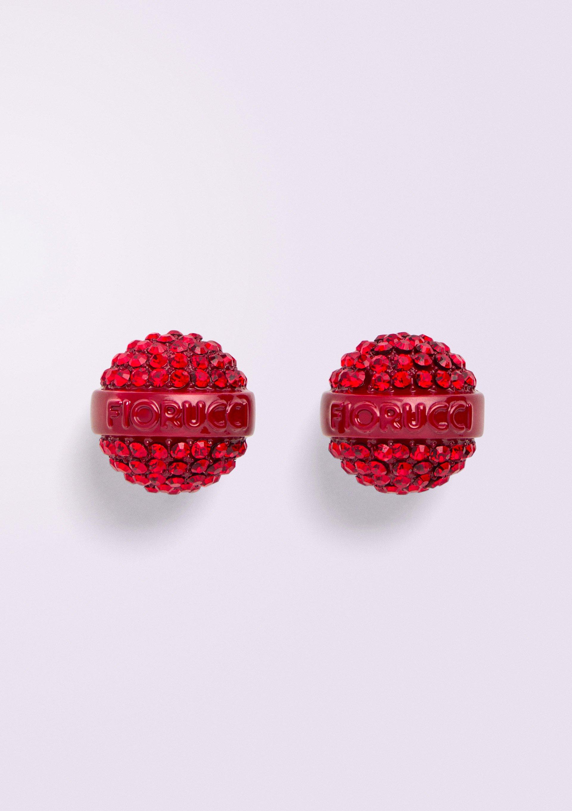 Crystal Mini Lollipop Earrings in red