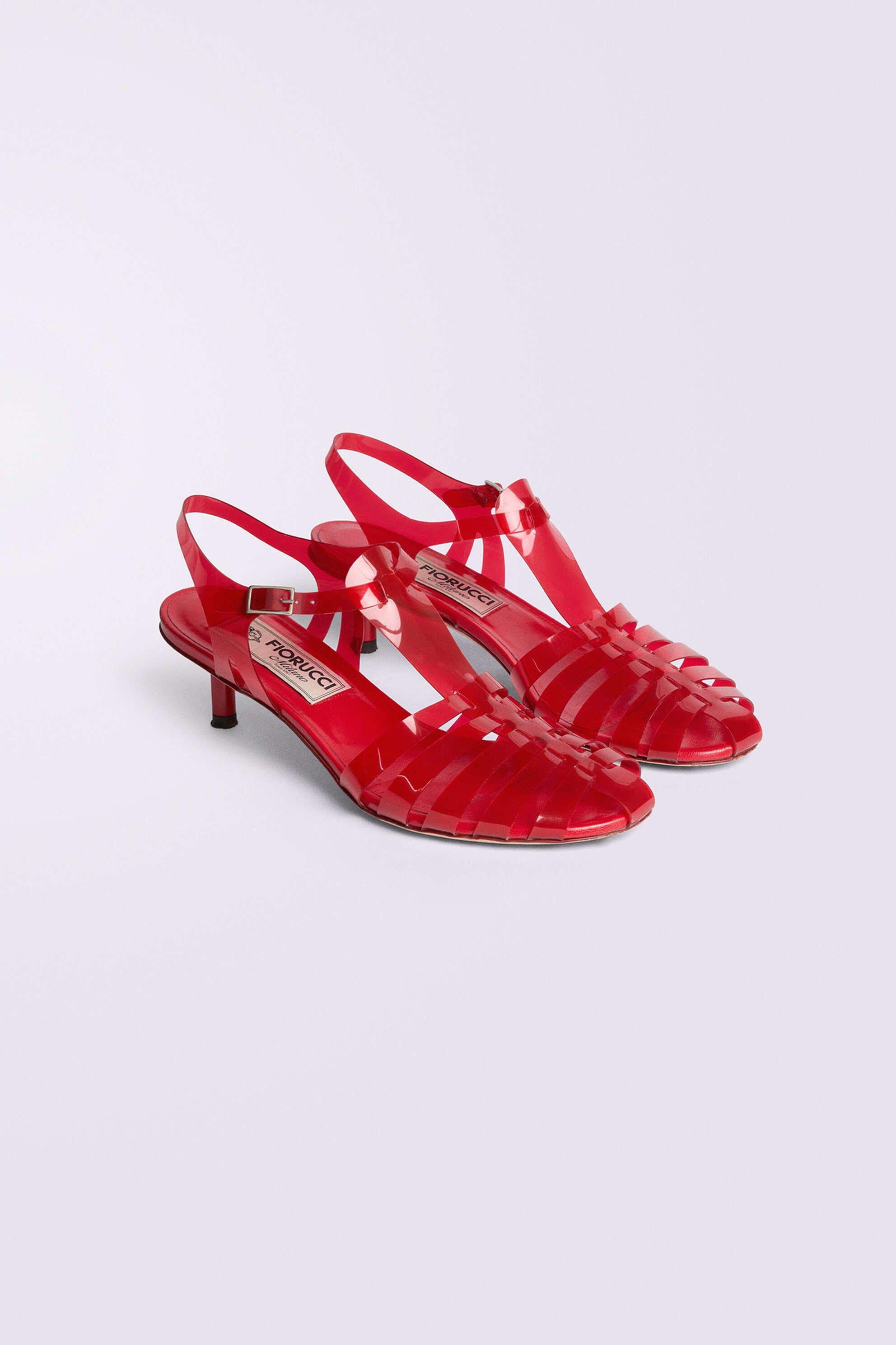 Jelly Kitten Heels in Red.