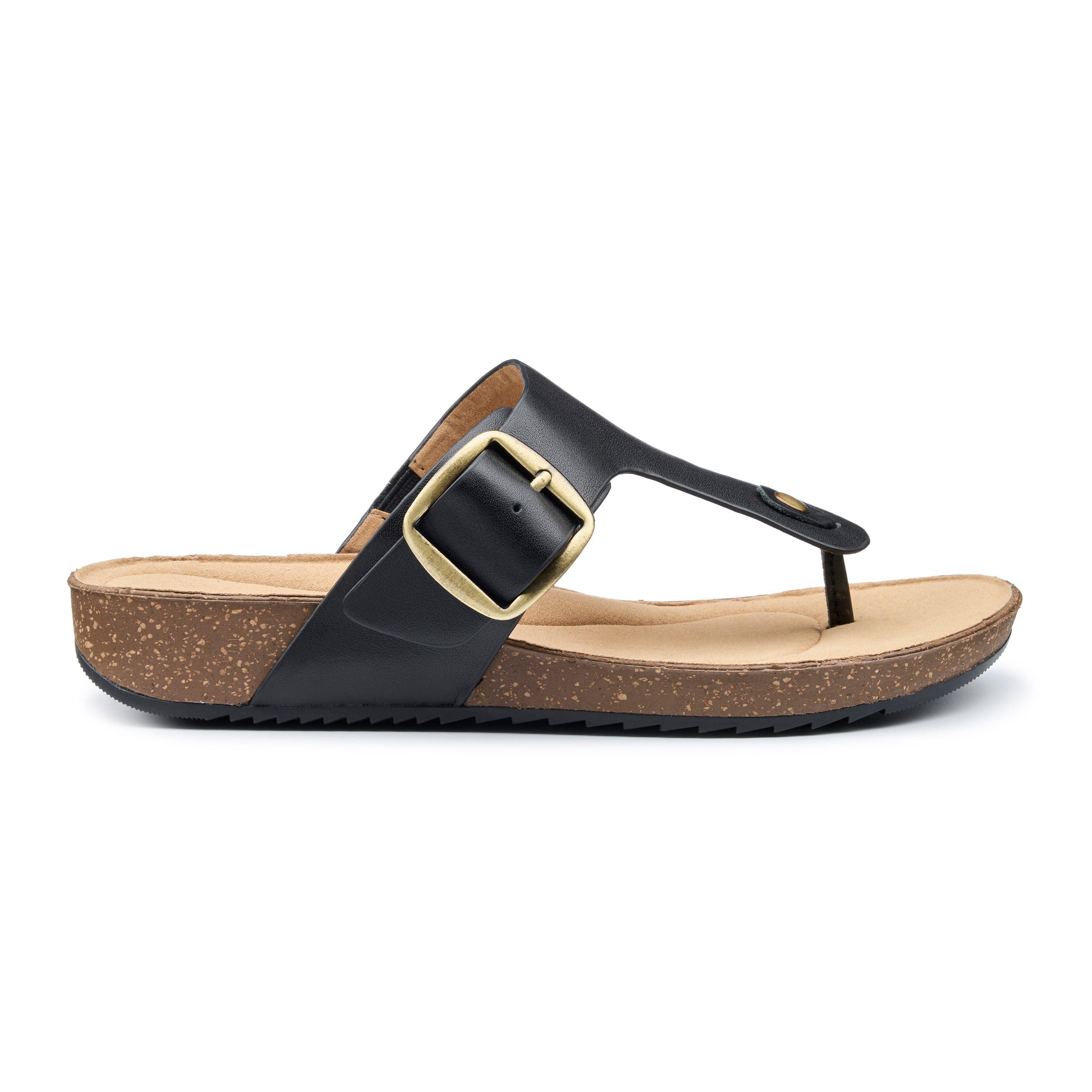 Black - Hotter - Resort Sandals Wide Fit - 1