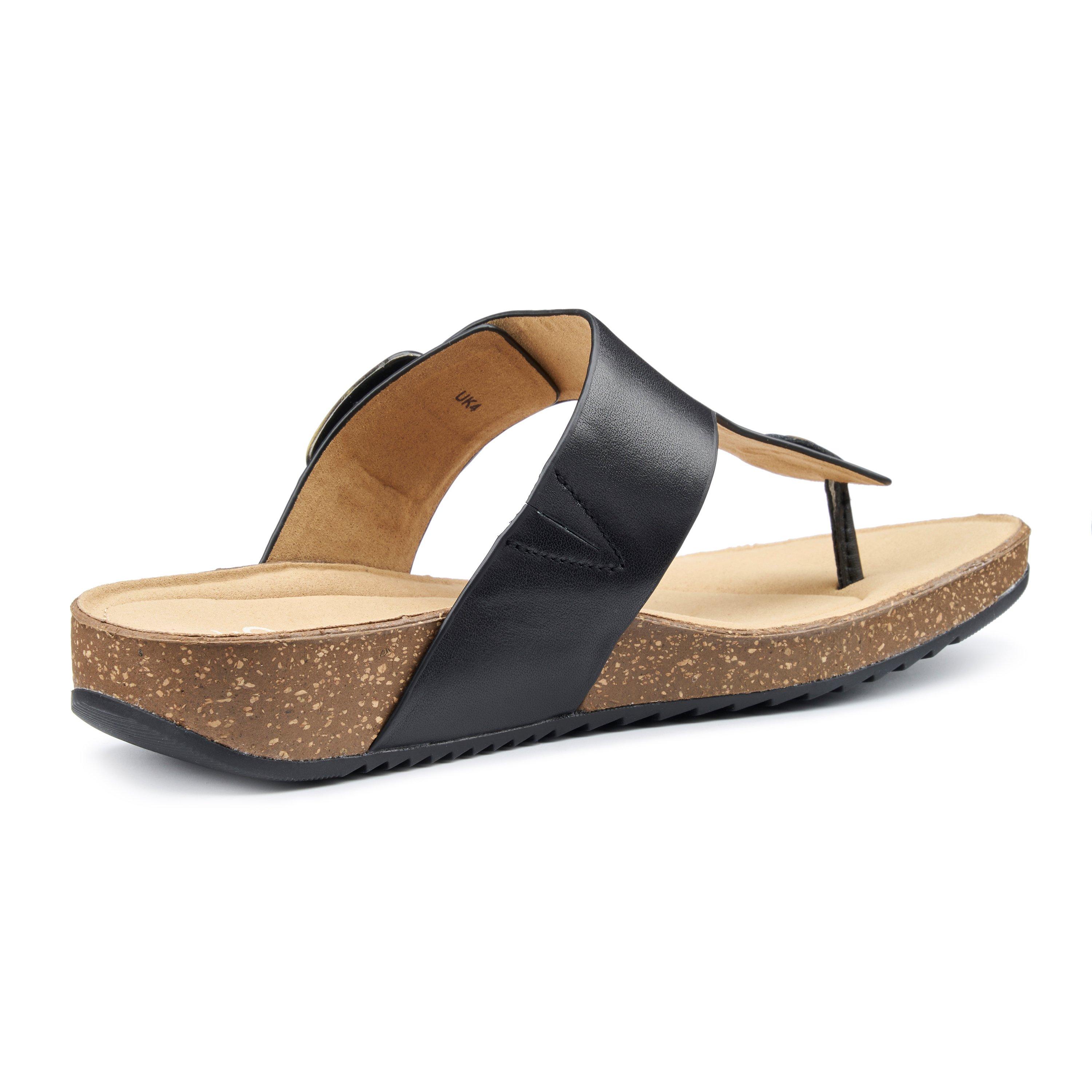 Black - Hotter - Resort Sandals Wide Fit - 4