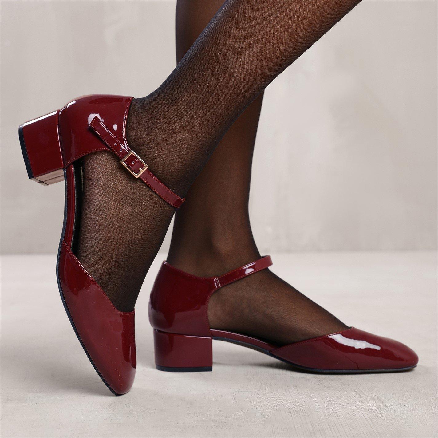 Deepcherrypaten - Wheres That From - Singapore Square Toe Low Block Heel With Strap In - 2