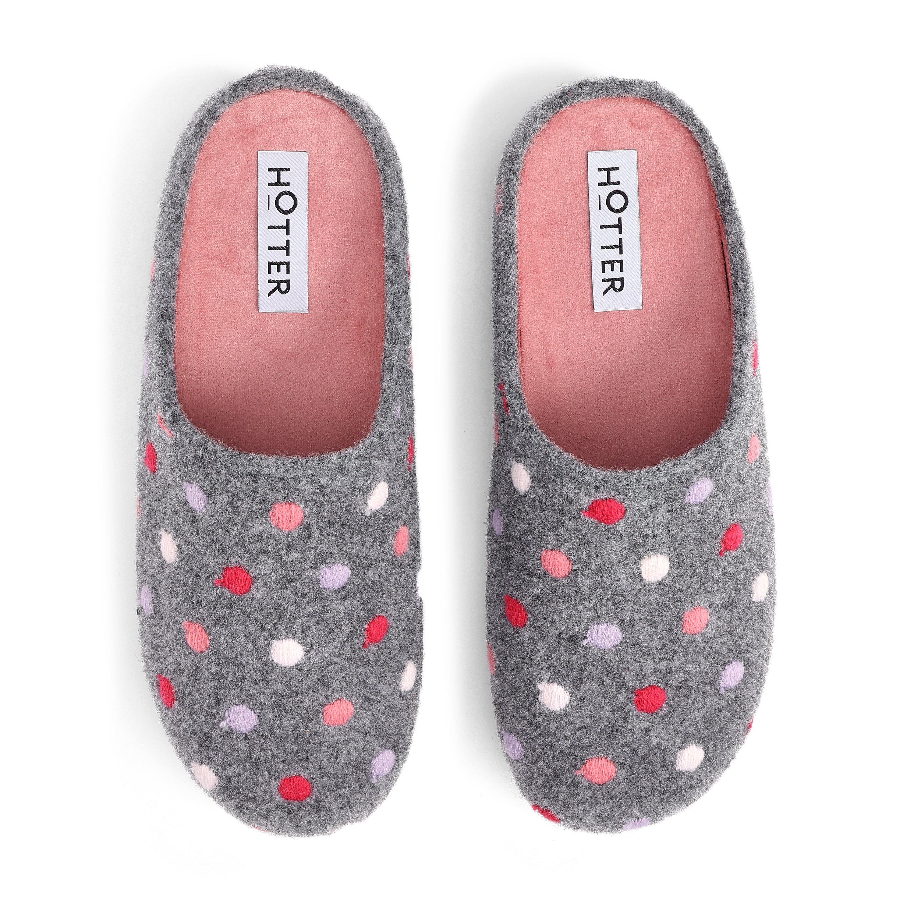 Grey Multi - Hotter - Dotty Slippers - 3