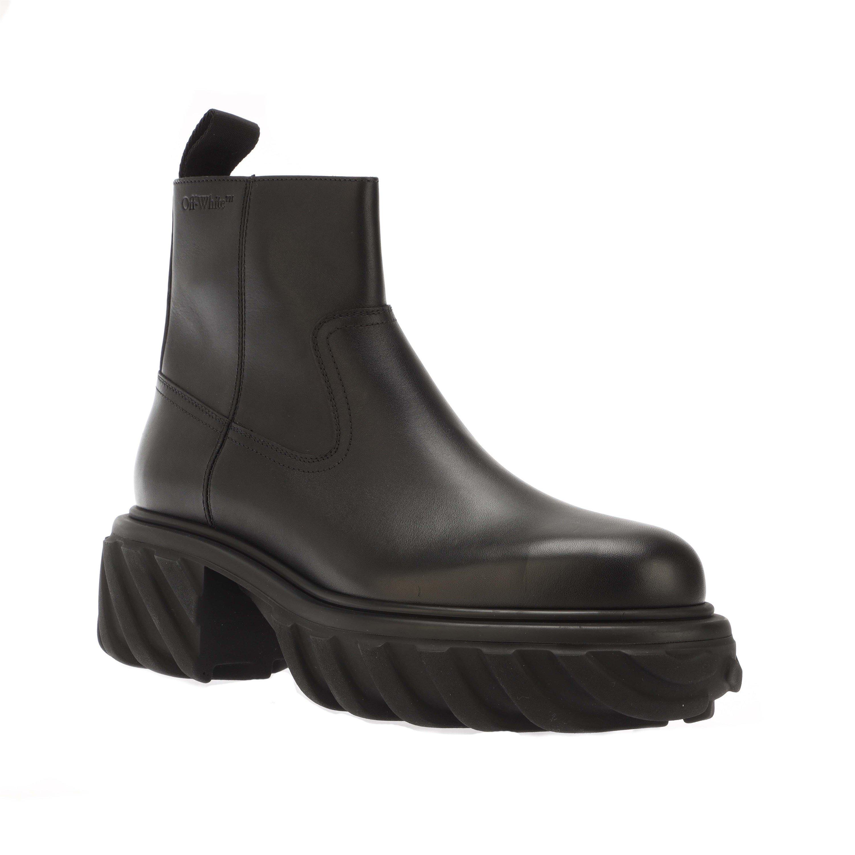 Black - Off White - Exploration Motor Ankle Boots - 2