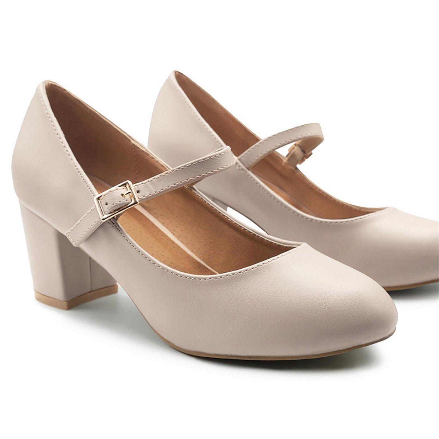 Nudepu - Wheres That From - Araceli Block Heel Pumps In Nude - 4