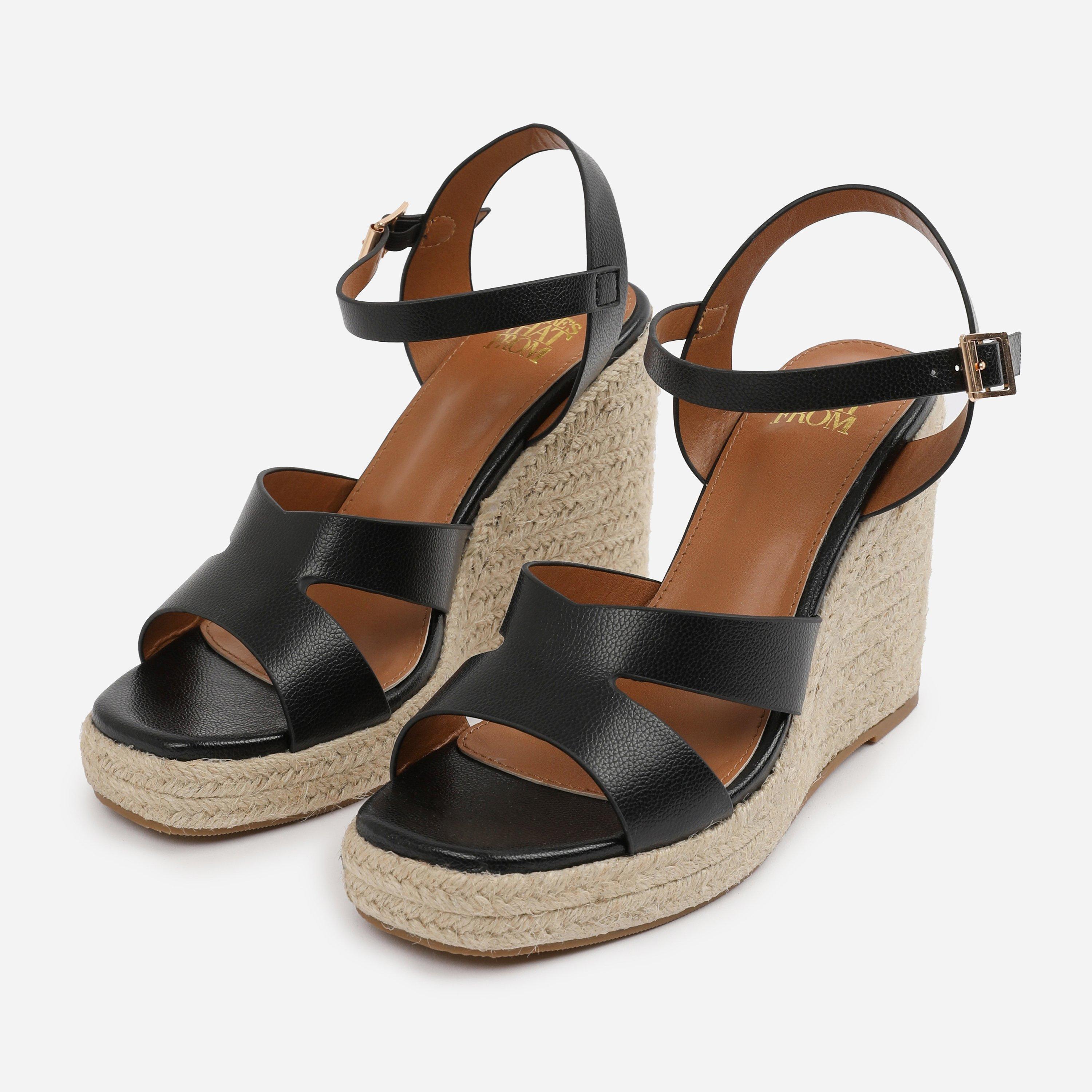 Black - Wheres That From - Black PU Sansa Wedge Shoes - 3