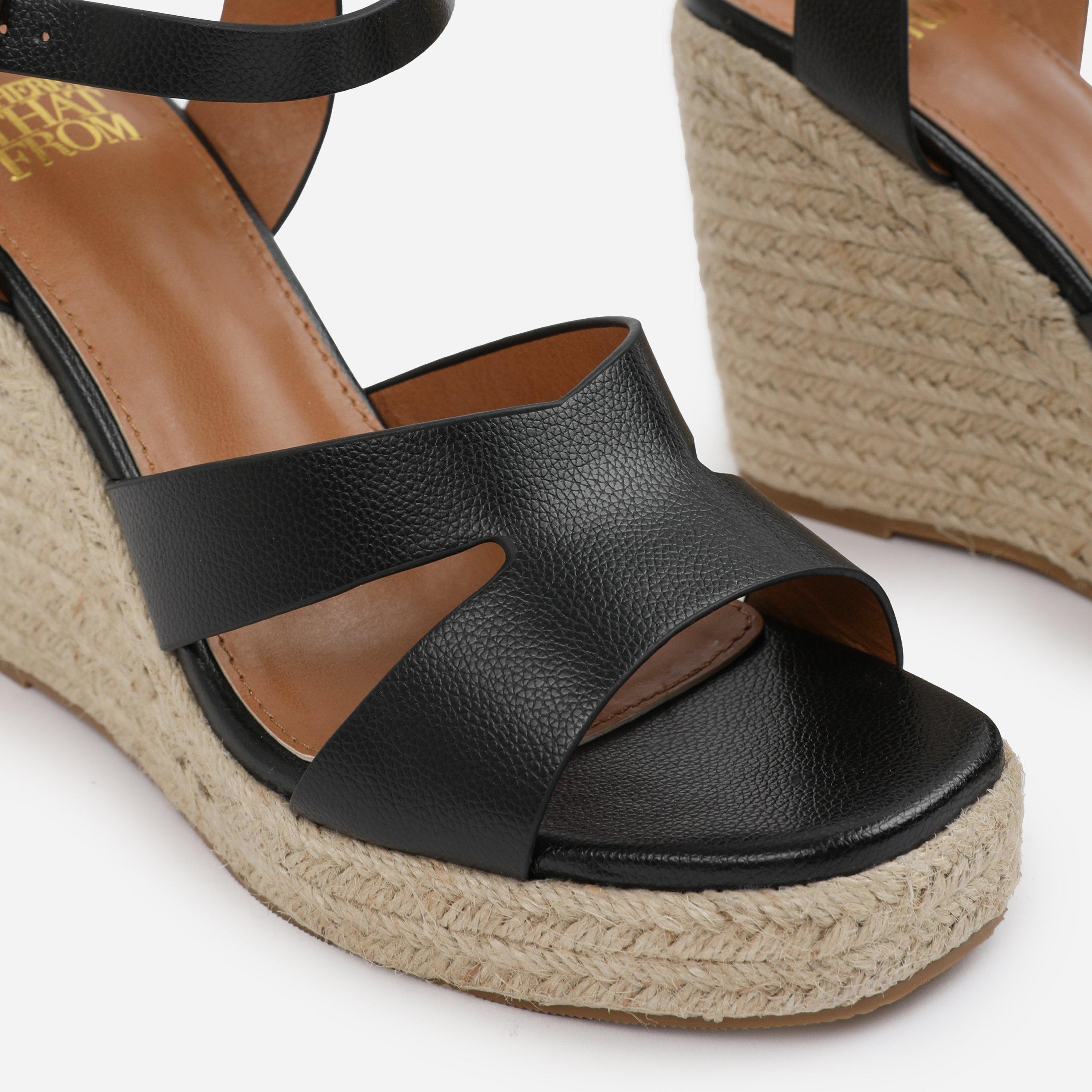 Black - Wheres That From - Black PU Sansa Wedge Shoes - 4