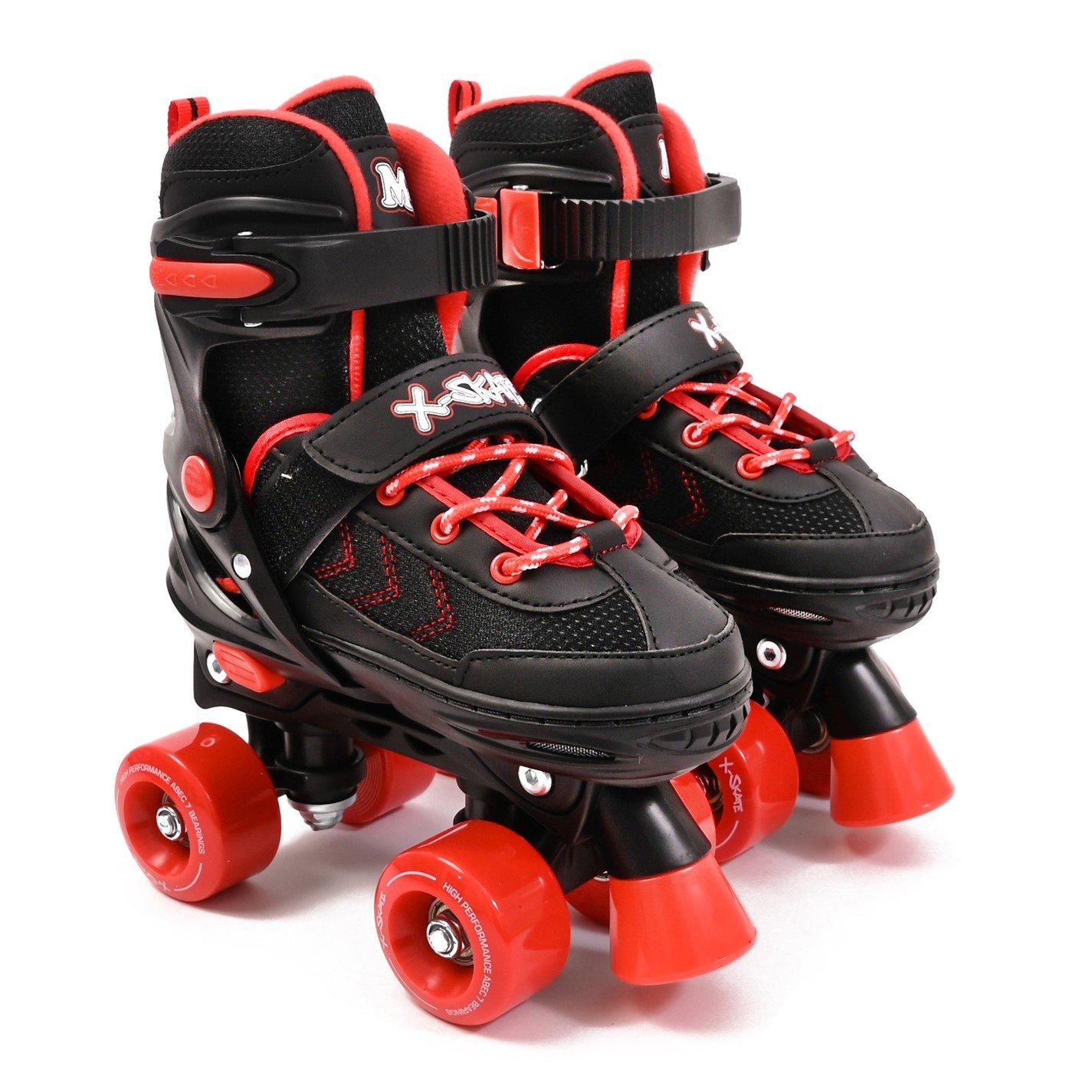 Planet Direct Boys M.y X-Skate Adjustable Quad Roller Skates - Red - Medium