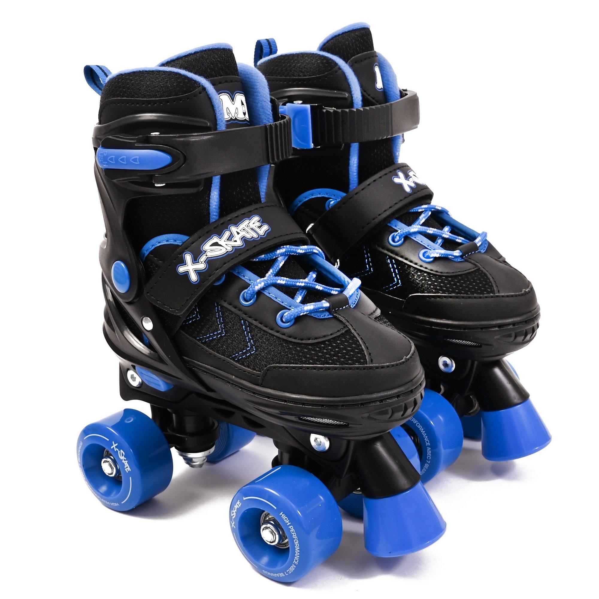 Planet Direct Boys M.y X-Skate Adjustable Quad Roller Skates - Blue - Medium
