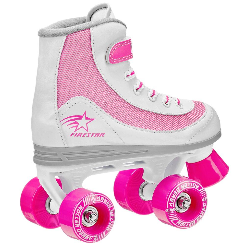 White / Pink - Roller Derby - FIRESTAR V2 CHILDRENS QUAD ROLLER SKATES - 2