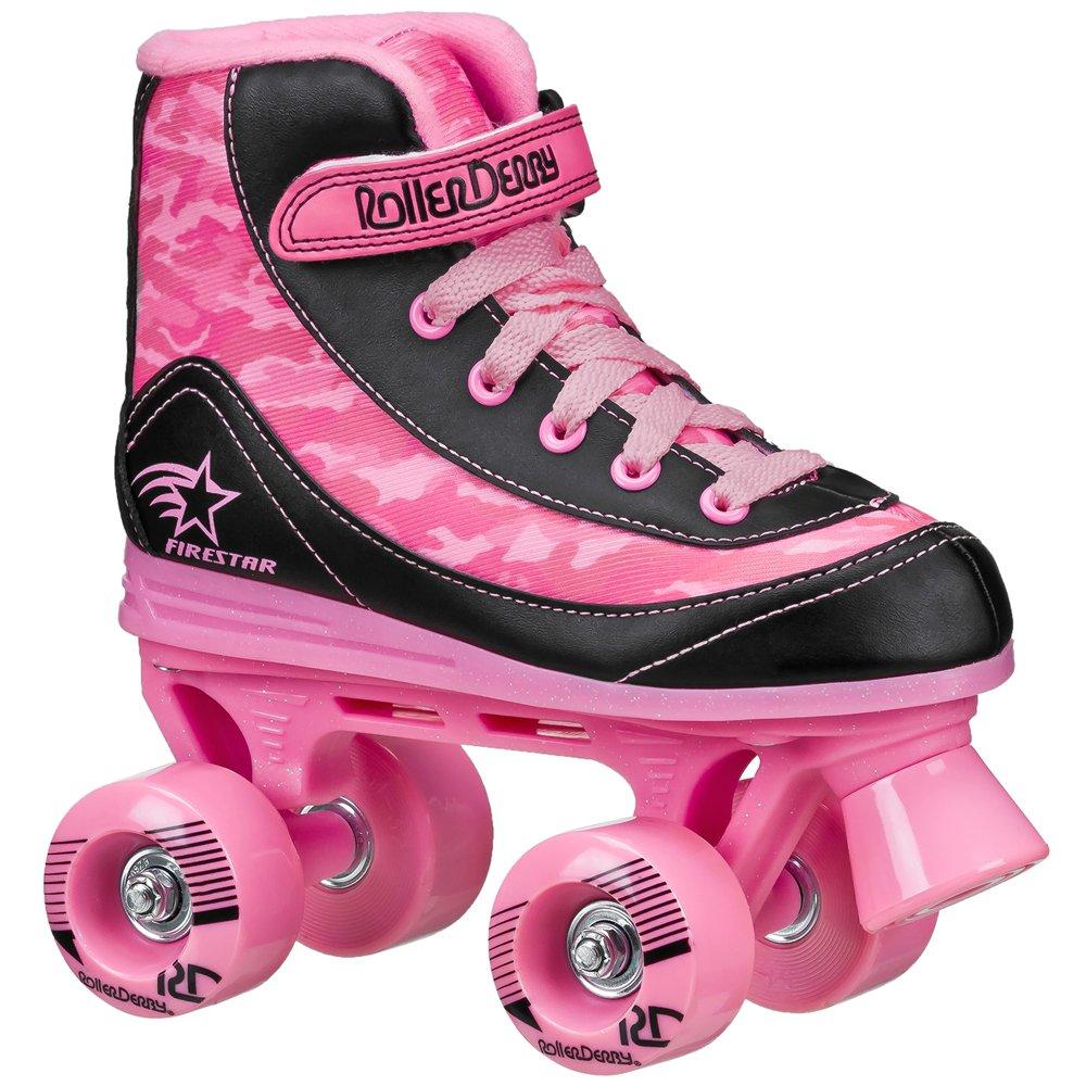 Pink / Camo - Roller Derby - FIRESTAR V2 CHILDRENS QUAD ROLLER SKATES - PINK - 1