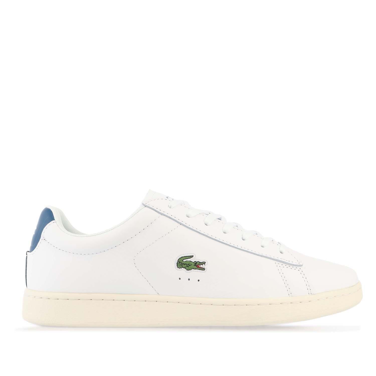 White - Lacoste - Carnaby Evo Leather Accent Heel Trainers - 1