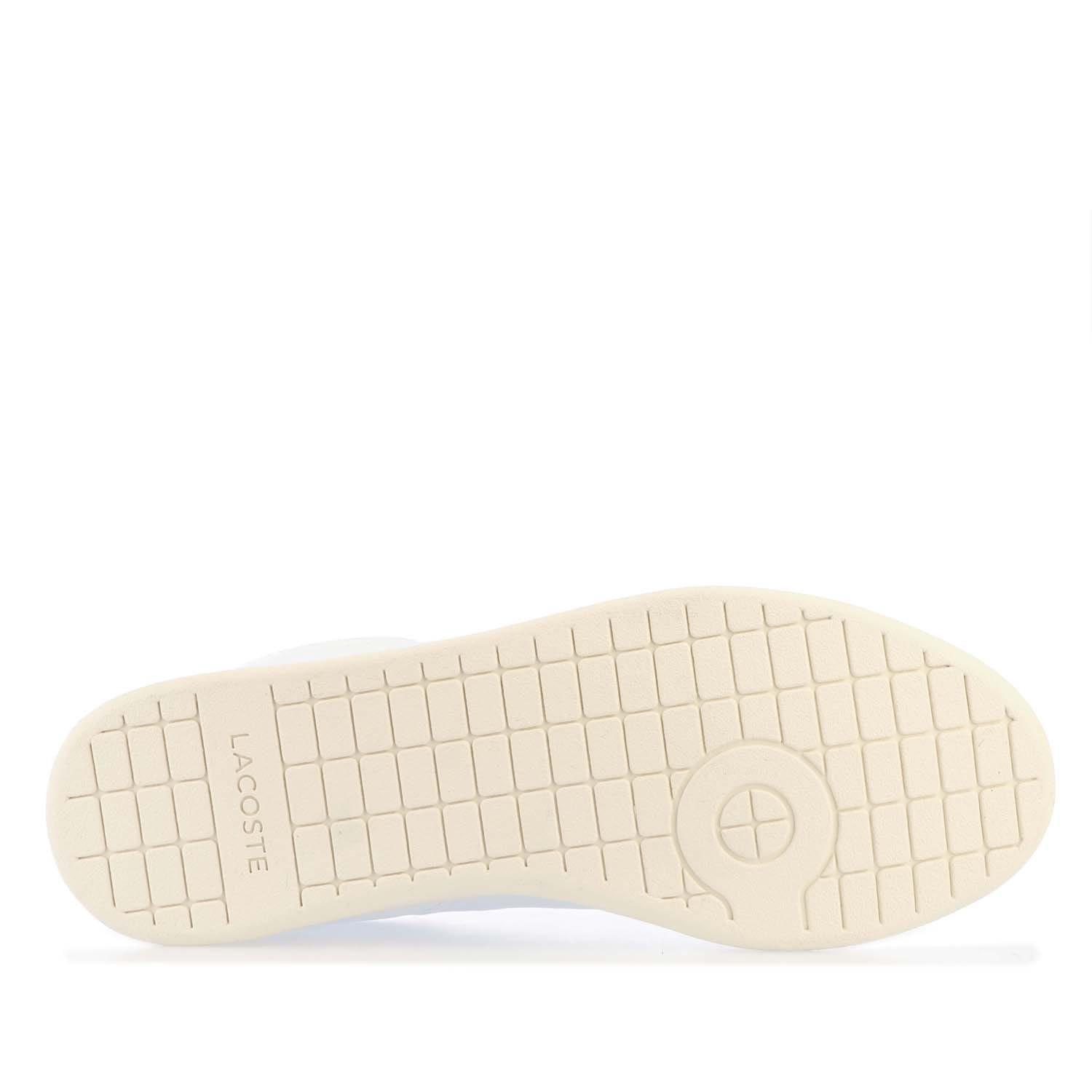 White - Lacoste - Carnaby Evo Leather Accent Heel Trainers - 4