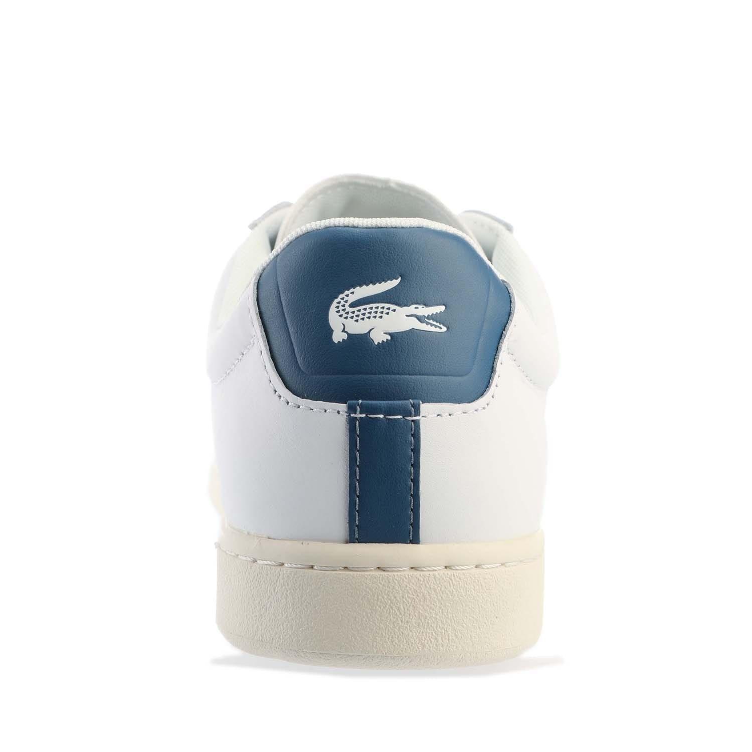 White - Lacoste - Carnaby Evo Leather Accent Heel Trainers - 5