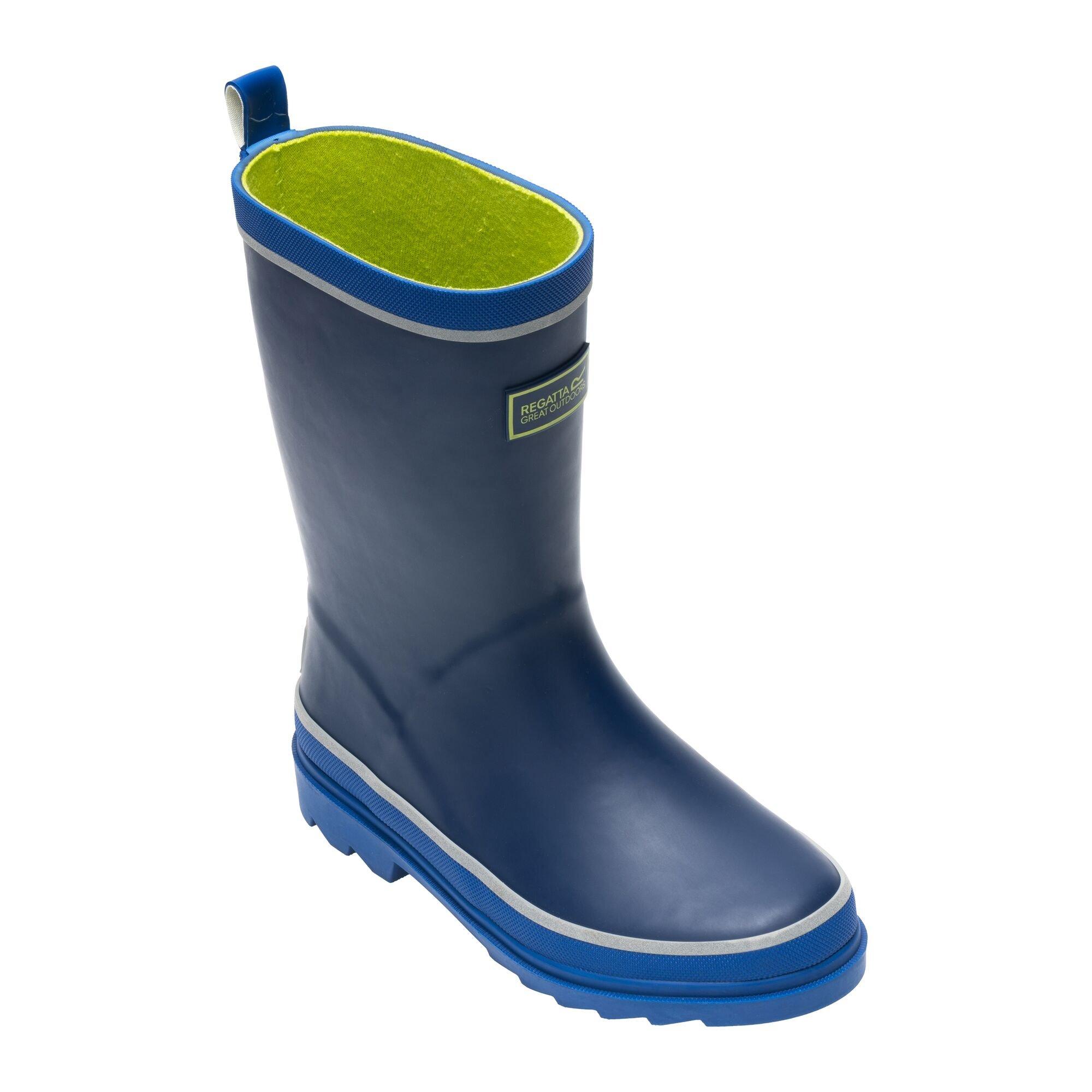 Aviator Blue/Ol - Regatta - Kids Foxfire Waterproof Wellington Boots - 4