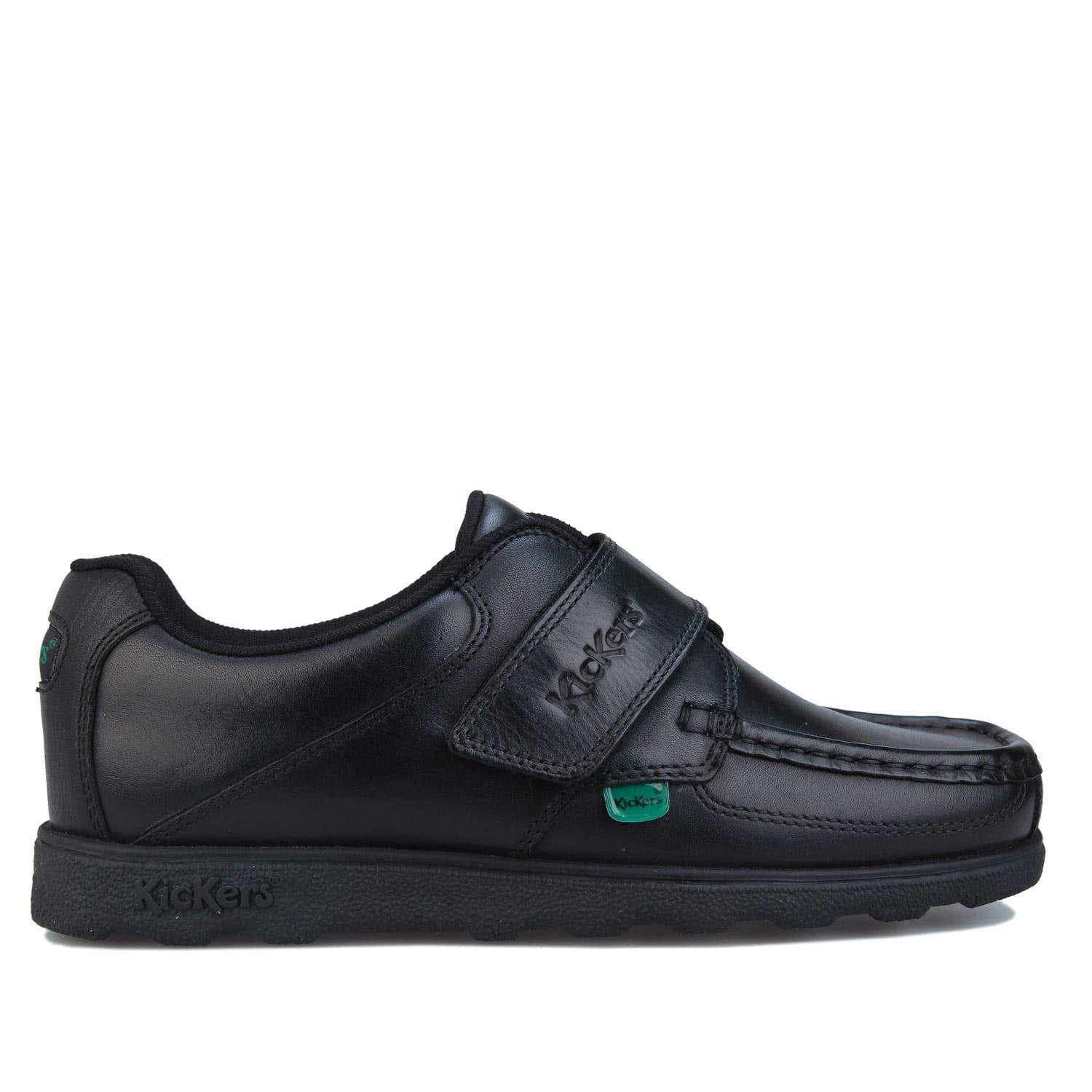 Black - Kickers - Fragma Strap Leather Shoe - 1