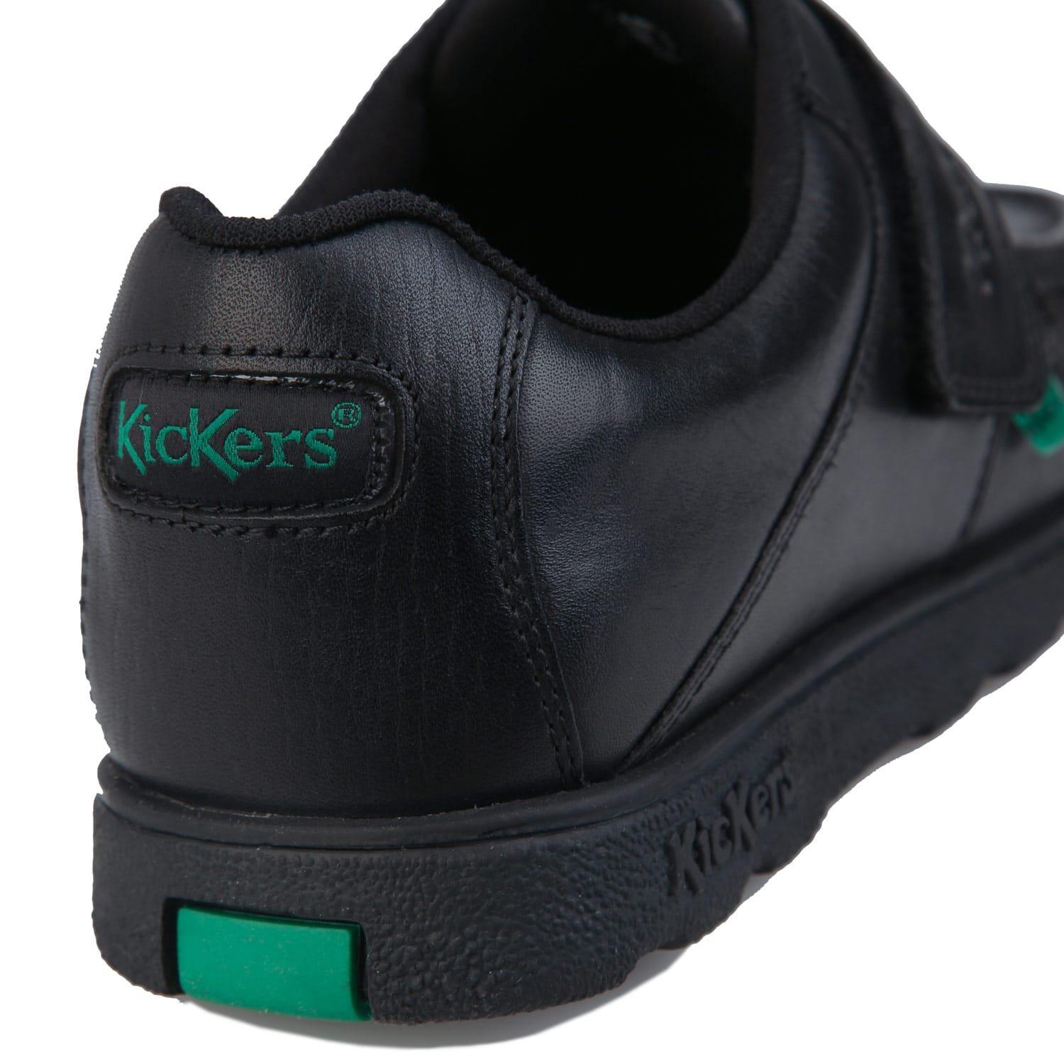 Negro - Kickers - Kids' Fragma Strap Leather Low-Top Trainers - 6