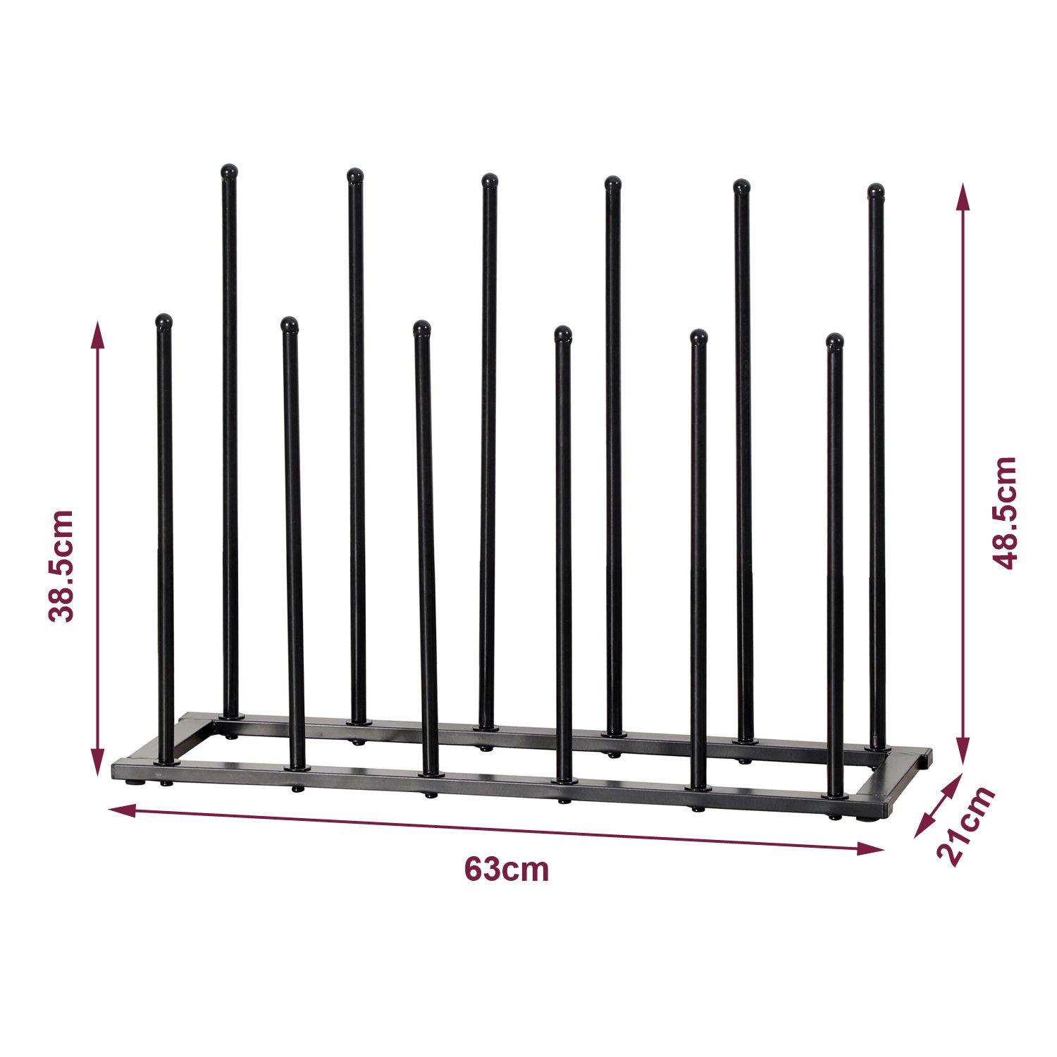 Black - House of Home - 6 Pair Welly Boot Rack - 4