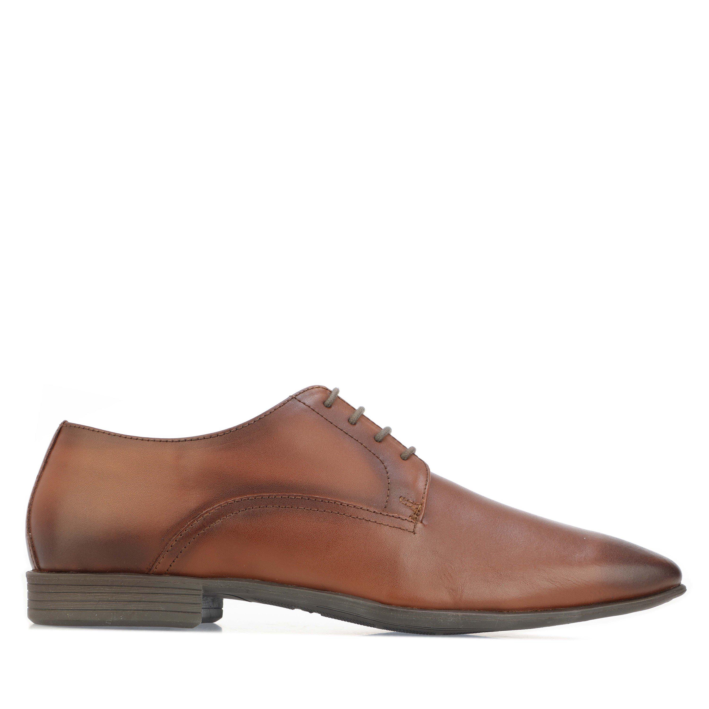 Tan - Lambretta - Ben Leather Derby Shoes - 1