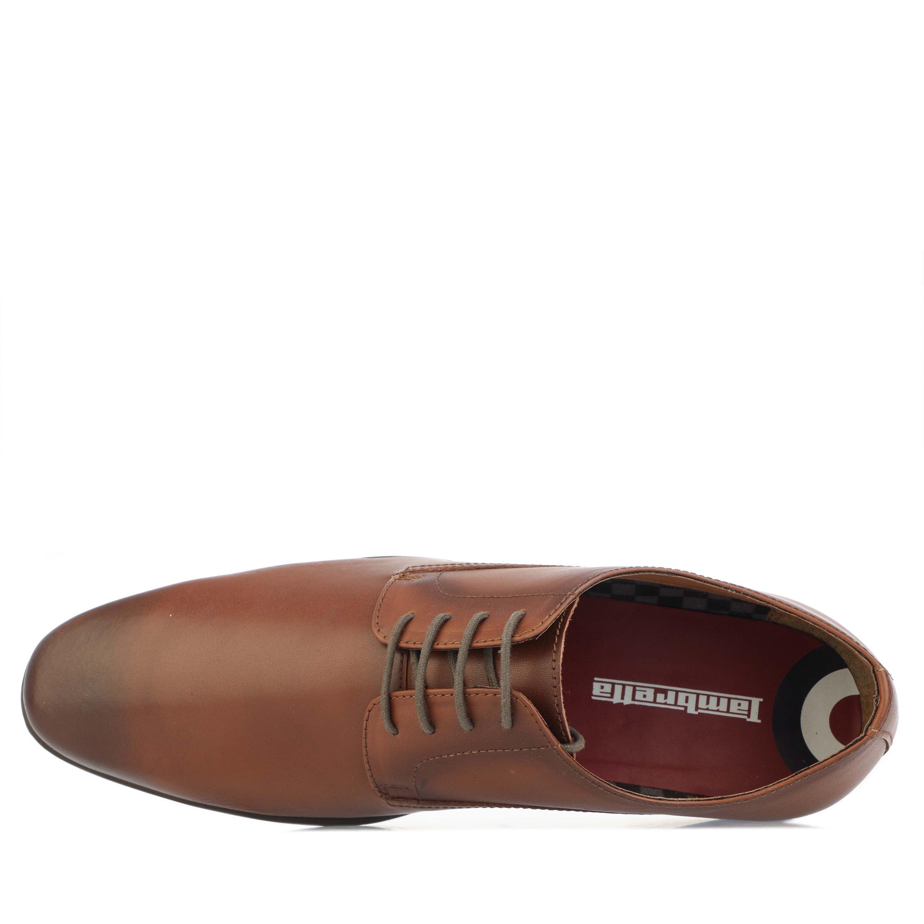 Tan - Lambretta - Ben Leather Derby Shoes - 6