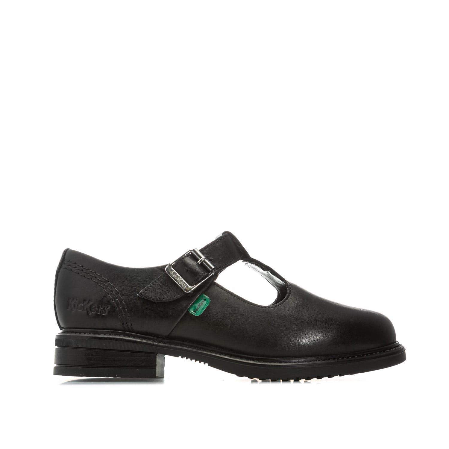 Black - Kickers - Children Lach T-Bar Leather Shoes - 1