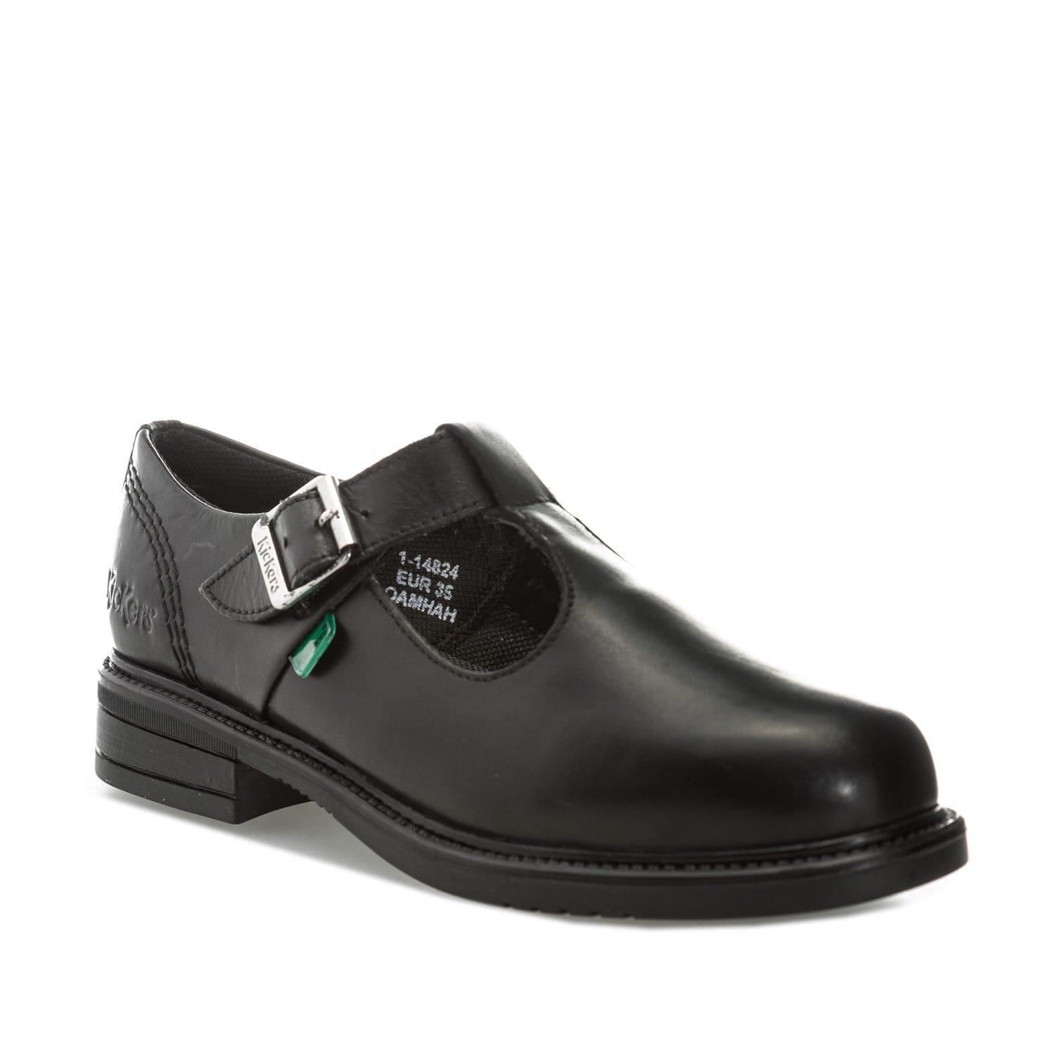 Black - Kickers - Children Lach T-Bar Leather Shoes - 2