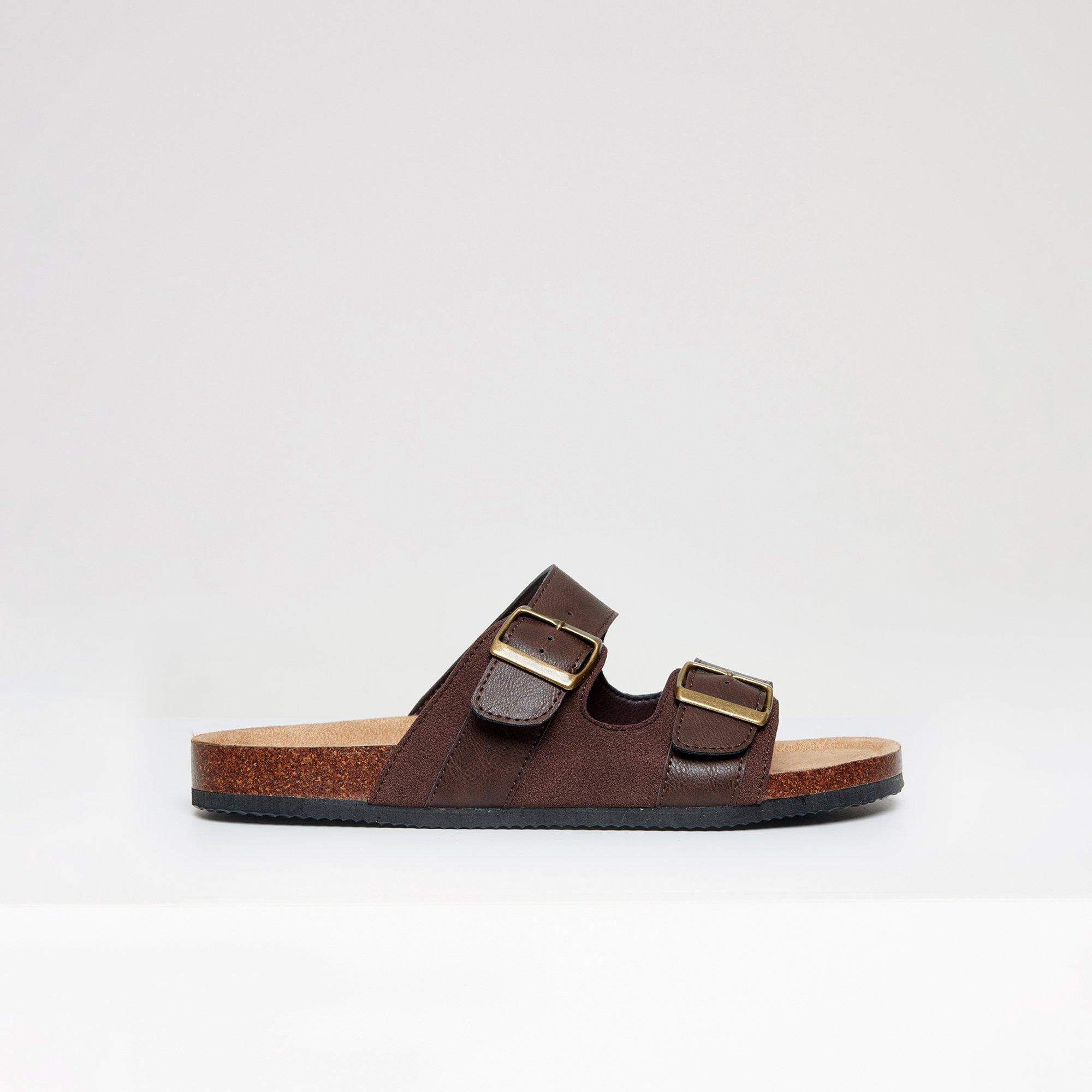Threadbare Men's Slip-On Two Buckle Strap Flat Sandals