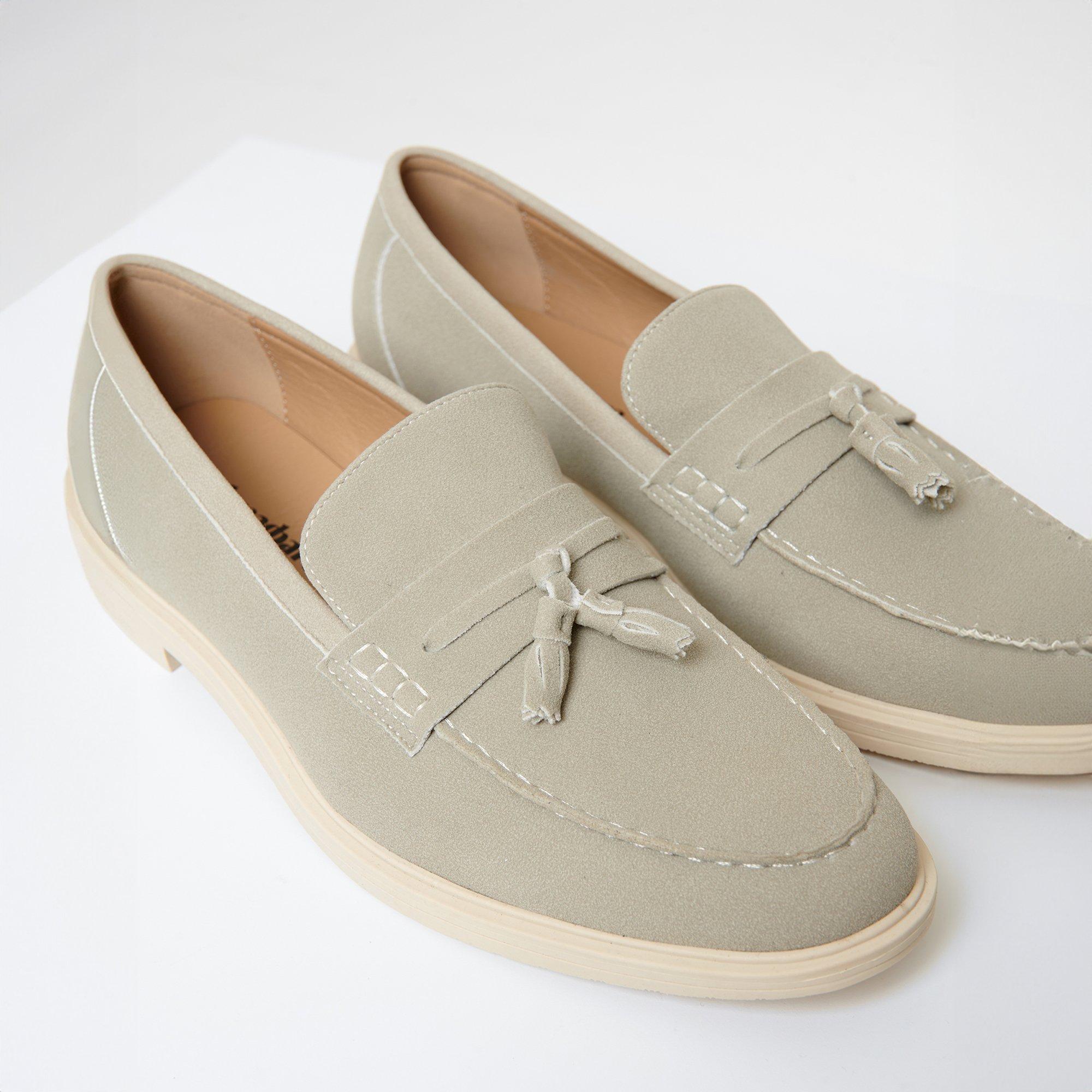 Stone - Threadbare - Faux Suede Tassel Loafers - 2